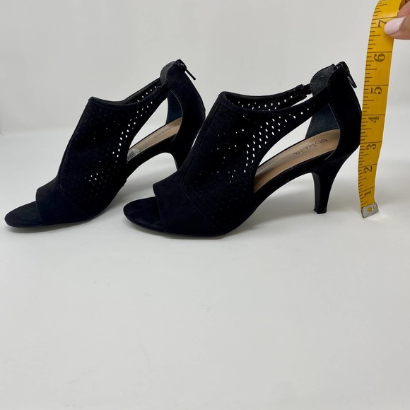 Style & Co Haddie Ankle Shooties Peep Toe Shoes Sandals Heels Black 6.5M - Picture 3 of 7